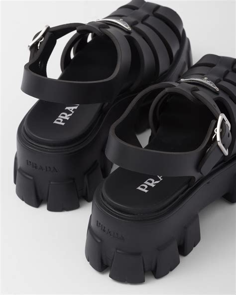 prada foam.rubber sandals|Prada block heel sandals.